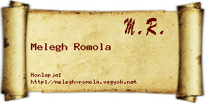 Melegh Romola névjegykártya